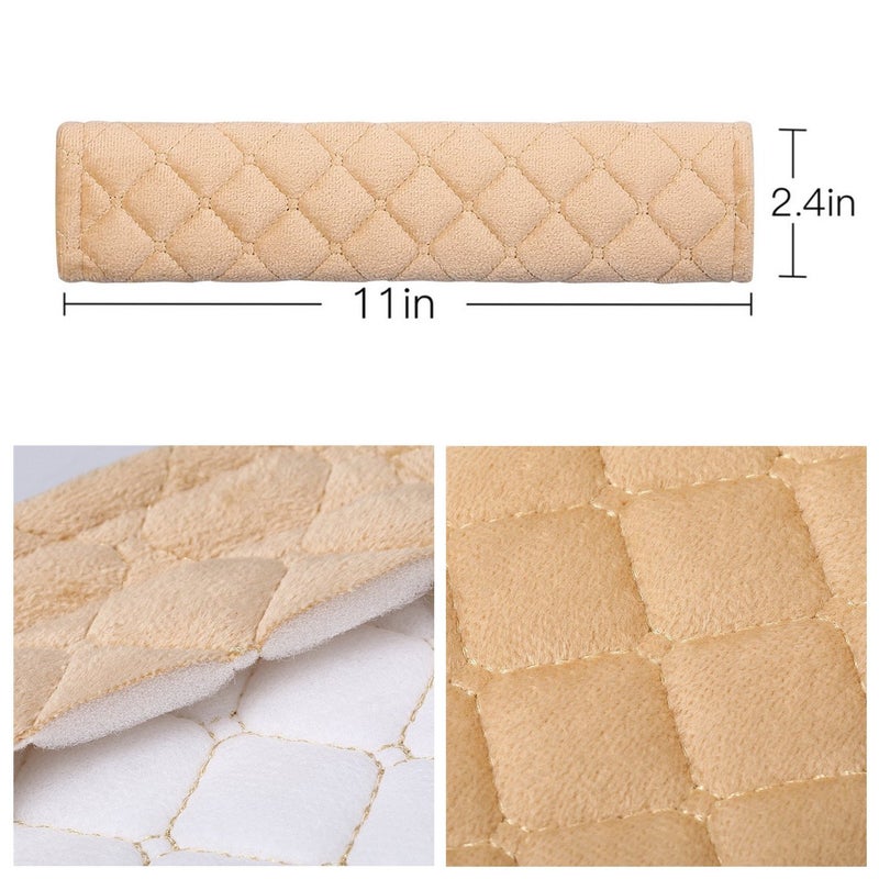 MIKAFEN 4 Pack Universal Car Seat Belt Pads  Adult Seat Belt Shoulder Strap Covers Harness Pad for Car/Bag Soft Comfort Helps Protect You Neck Shoulder from The Seat Belt Rubbing (4pack-Beige) - Image 3